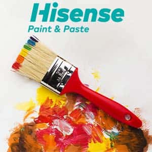 Oil paint brush with Hisense red and yellow oil paint